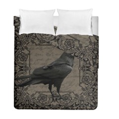 Vintage Halloween Raven Duvet Cover Double Side (full/ Double Size) by Valentinaart