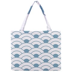 Art Deco,shell Pattern,teal,white Mini Tote Bag by NouveauDesign