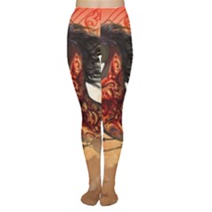 Awesome Creepy Running Horse With Skulls Women s Tights by FantasyWorld7