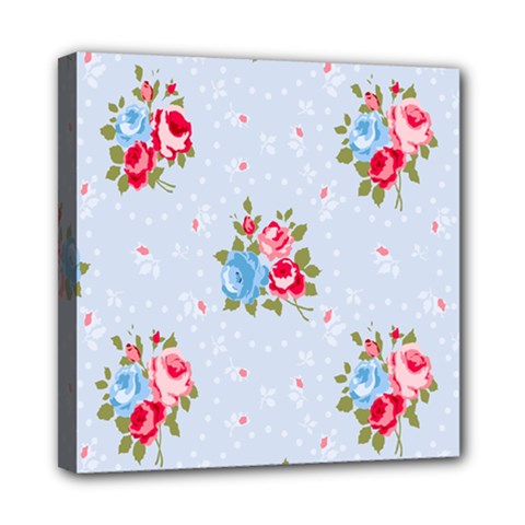 cute shabby chic floral pattern Mini Canvas 8  x 8 