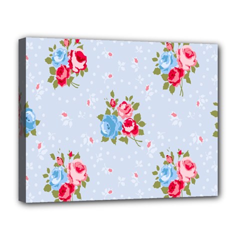 cute shabby chic floral pattern Canvas 14  x 11 