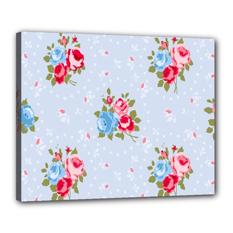 cute shabby chic floral pattern Canvas 20  x 16 