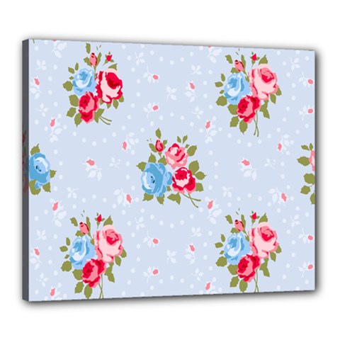 cute shabby chic floral pattern Canvas 24  x 20 