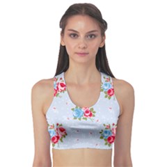 cute shabby chic floral pattern Sports Bra