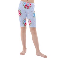 cute shabby chic floral pattern Kids  Mid Length Swim Shorts