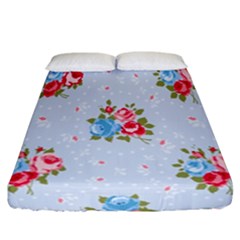 cute shabby chic floral pattern Fitted Sheet (California King Size)