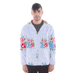 cute shabby chic floral pattern Hooded Wind Breaker (Men)