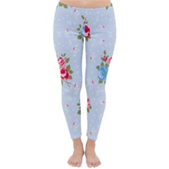 cute shabby chic floral pattern Classic Winter Leggings