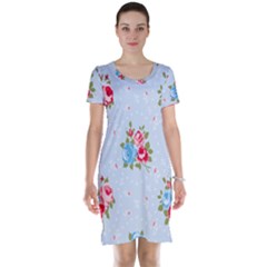 cute shabby chic floral pattern Short Sleeve Nightdress