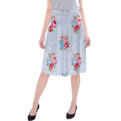 cute shabby chic floral pattern Midi Beach Skirt