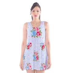 cute shabby chic floral pattern Scoop Neck Skater Dress