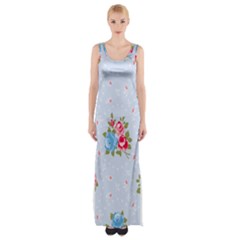 cute shabby chic floral pattern Maxi Thigh Split Dress