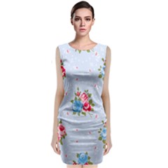 cute shabby chic floral pattern Classic Sleeveless Midi Dress