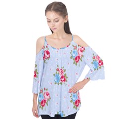 cute shabby chic floral pattern Flutter Tees