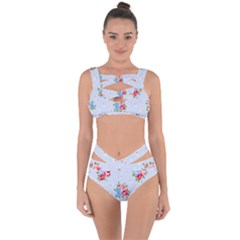 cute shabby chic floral pattern Bandaged Up Bikini Set 
