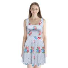 cute shabby chic floral pattern Split Back Mini Dress 