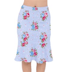 cute shabby chic floral pattern Mermaid Skirt