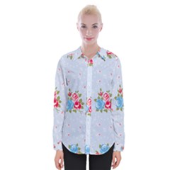 cute shabby chic floral pattern Womens Long Sleeve Shirt