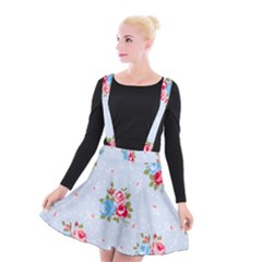 cute shabby chic floral pattern Suspender Skater Skirt