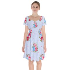 cute shabby chic floral pattern Short Sleeve Bardot Dress