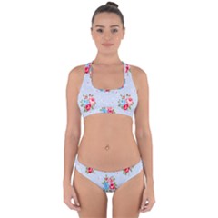 cute shabby chic floral pattern Cross Back Hipster Bikini Set