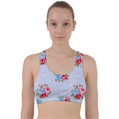 cute shabby chic floral pattern Back Weave Sports Bra