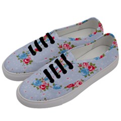 cute shabby chic floral pattern Men s Classic Low Top Sneakers