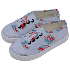 cute shabby chic floral pattern Kids  Classic Low Top Sneakers