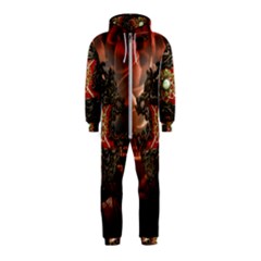 Wonderful Floral Design With Diamond Hooded Jumpsuit (kids)