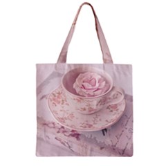 Shabby Chic High Tea Zipper Grocery Tote Bag by NouveauDesign
