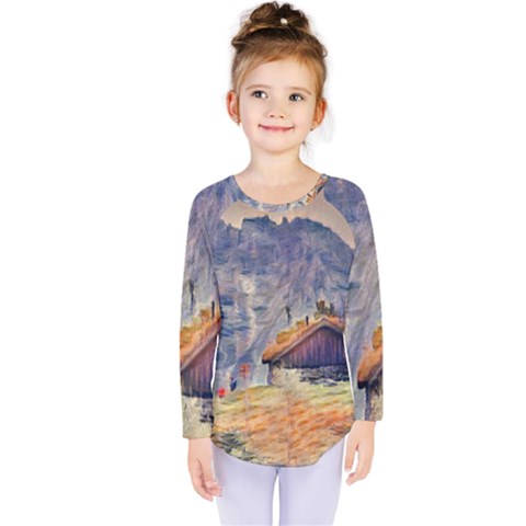 Impressionism Kids  Long Sleeve Tee by NouveauDesign