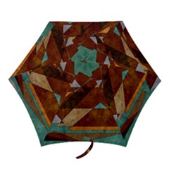 Turquoise And Bronze Triangle Design With Copper Mini Folding Umbrellas by digitaldivadesigns