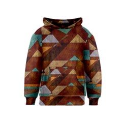 Turquoise And Bronze Triangle Design With Copper Kids  Pullover Hoodie by digitaldivadesigns