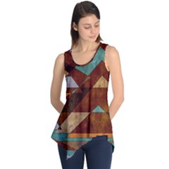 Turquoise And Bronze Triangle Design With Copper Sleeveless Tunic by digitaldivadesigns