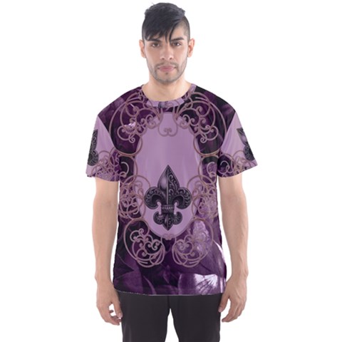 Soft Violett Floral Design Men s Sports Mesh Tee by FantasyWorld7