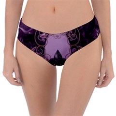 Soft Violett Floral Design Reversible Classic Bikini Bottoms by FantasyWorld7