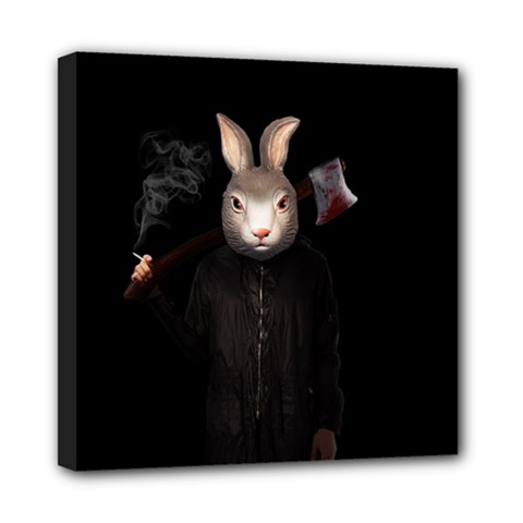 Evil Rabbit Mini Canvas 8  X 8  by Valentinaart