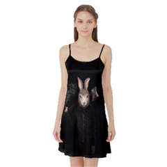 Evil Rabbit Satin Night Slip by Valentinaart