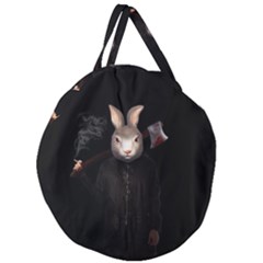 Evil Rabbit Giant Round Zipper Tote by Valentinaart