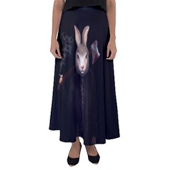 Evil Rabbit Flared Maxi Skirt by Valentinaart