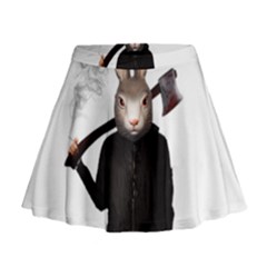 Evil Rabbit Mini Flare Skirt by Valentinaart