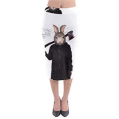 Evil Rabbit Midi Pencil Skirt by Valentinaart