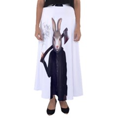 Evil Rabbit Flared Maxi Skirt by Valentinaart