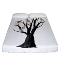 Dead Tree  Fitted Sheet (california King Size) by Valentinaart