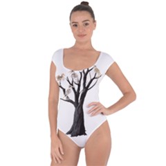 Dead Tree  Short Sleeve Leotard  by Valentinaart