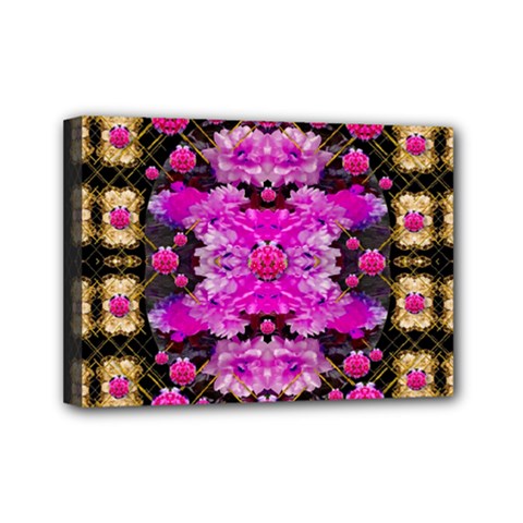 Flowers And Gold In Fauna Decorative Style Mini Canvas 7  X 5  by pepitasart