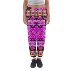 Flowers And Gold In Fauna Decorative Style Women s Jogger Sweatpants by pepitasart