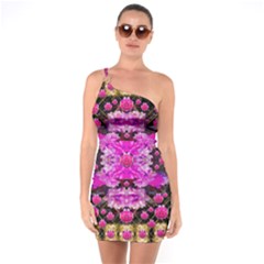 Flowers And Gold In Fauna Decorative Style One Soulder Bodycon Dress by pepitasart