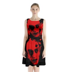 Dracula Sleeveless Waist Tie Chiffon Dress by Valentinaart