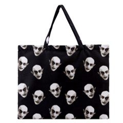 Dracula Zipper Large Tote Bag